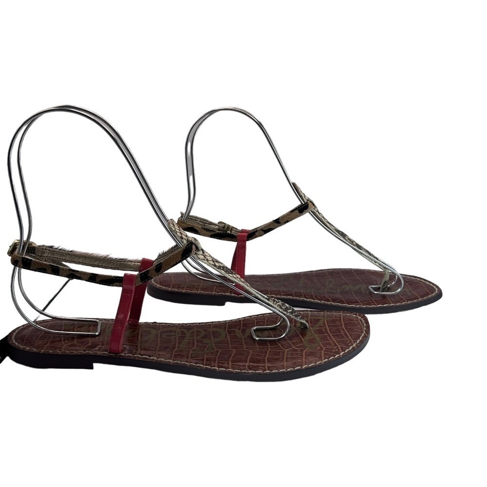 Sam Edelman Women's Snakeskin and Cheetah Print Gigi Thong Sandal Size 10 - Picture 3 of 11